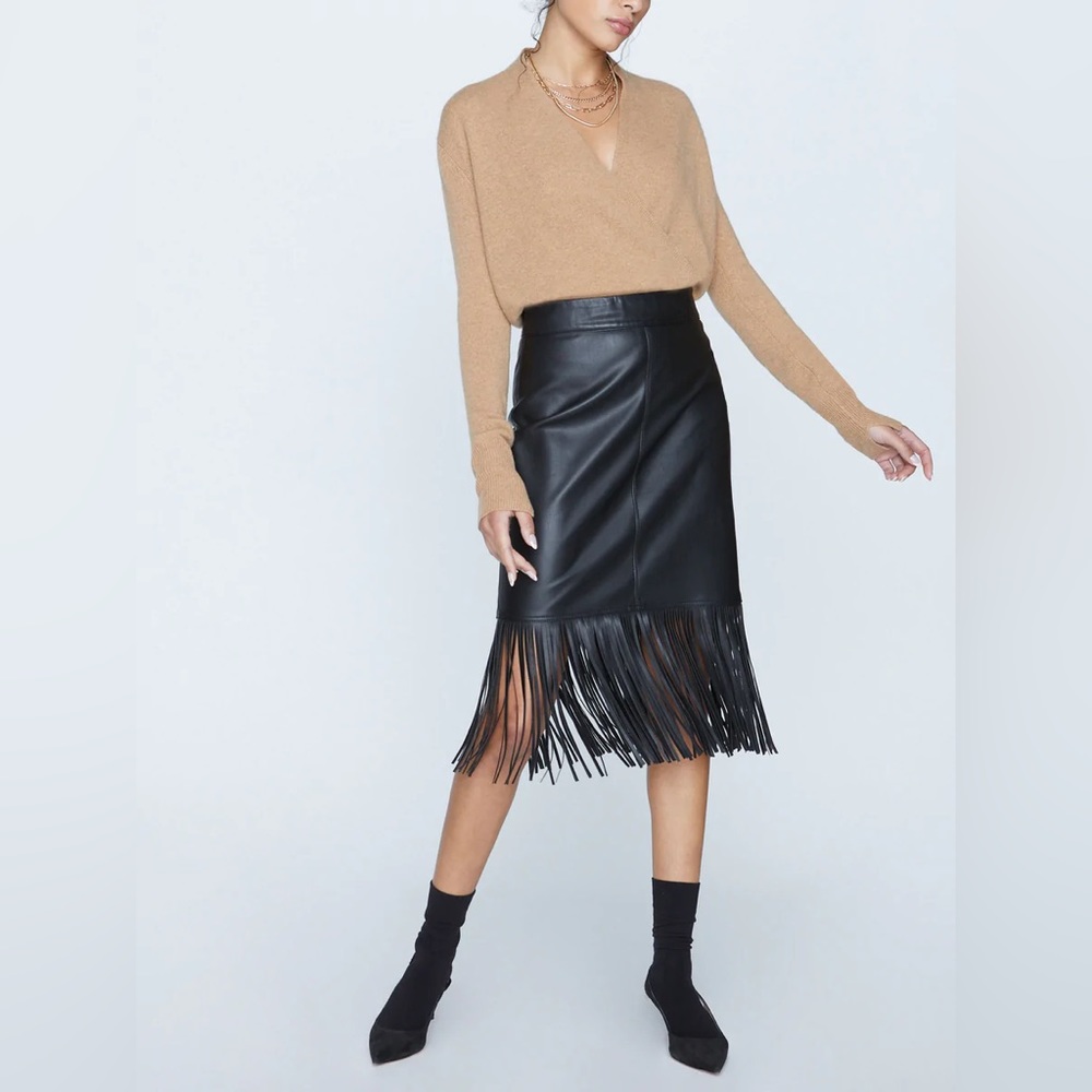 Brochu Walker Rosali Fringe Midi Skirt *BELT PICTURED NOT INCLUDED*
